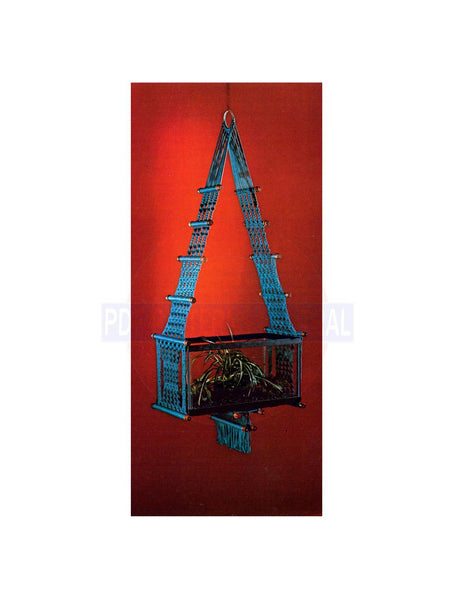 Vintage 70s Macrame Hanging Terrarium Pattern Instant Download PDF 2 + 3 pages