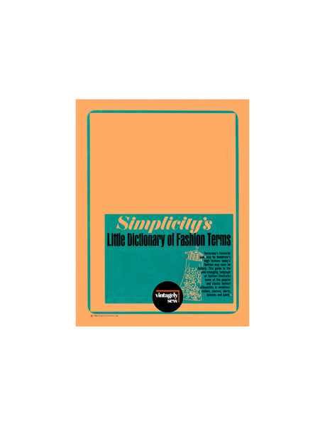60s Little Dictionary of Fashion Terms and Silhouette Shape Up By Simplicity Patterns, Fashion Information, Diagrams, PDF Digital Download