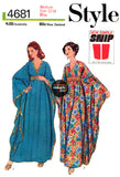 70s Batwing Caftan, Sizes 8-10 (31.5-32.5), 12-14 (34-36) or 38-40 (42-44), Style 4681 Vintage Sewing Pattern Reproduction