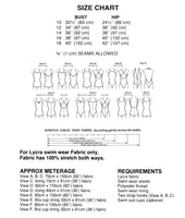 70s One Piece Swimsuit with Neckline and Leg Variations Multi Size 32.5-40" (83-102 cm), Bevknits 5004, Vintage Sewing Pattern Reproduction
