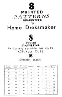 30s-40s The Ross Hynes Home Dressmaker Complete Course in Practical Home Dressmaking Book Reproduction with Master Pattern, 63 pages