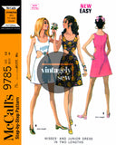 60s Cut-Away Midriff Party Dress in Two Lengths, Bust 32.5 (83 cm) or 34 (87 cm), McCall's 9785, Vintage Sewing Pattern Reproduction