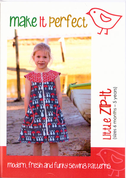 Make It Perfect - Little Zip-it Sewing Pattern, Girls' Dress, Size 6 months-5 years, Uncut, Factory Folded
