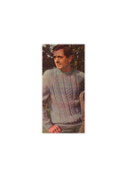 Knitted Men's Cable Sweater Pattern Instant Download PDF 3 pages
