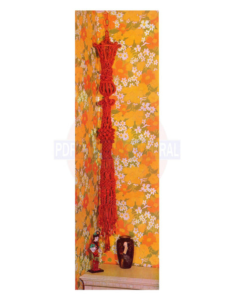 Vintage 70s Macrame "Oriental Serenity" Hanger Pattern Instant Download PDF 3 +2 pages