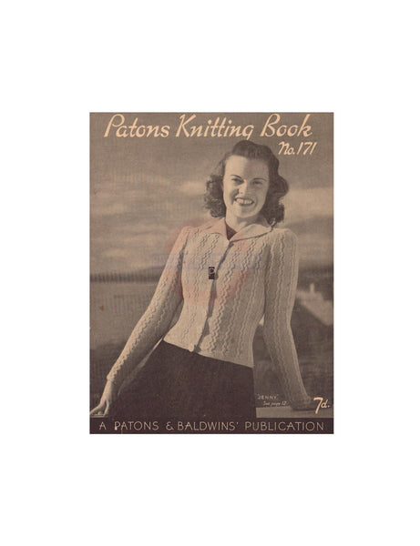 PATONS BALDWINS 868 VINTAGE 50s KNITTING PATTERN short sleeve