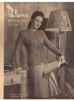 Patons 219 - 40s Knitting Patterns for Women's Sweaters and Cardigans Instant Download PDF 24 pages