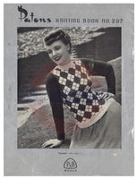 Patons 287 - 40s Knitting Patterns for Women's Jumpers and Cardigans Larger Sizes Instant Download PDF 16 pages
