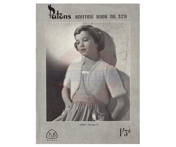Patons 329 - 50s Knitting Patterns for Women's and Girls' Cardigans and Jumpers Instant Download PDF 16 pages