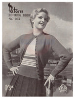 Patons 403 Knitting Book - Patterns for Women's Sweaters/Jumpers and Cardigan Instant Download PDF 16 pages