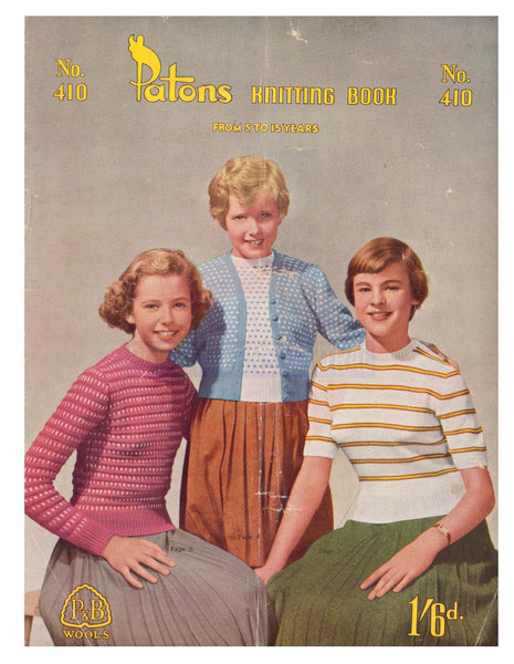 Patons 410 - 50s Knitting Patterns for Women's Jumpers, Sweaters and Cardigans Instant Download PDF 20 pages