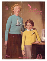 Patons 410 - 50s Knitting Patterns for Women's Jumpers, Sweaters and Cardigans Instant Download PDF 20 pages