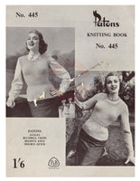 Patons 445 - 50s Knitting Patterns for Women's Jumpers, Sweaters and Cardigans Instant Download PDF 20 pages