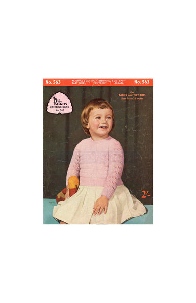 Patons 563 - Ten 50s Knitting Patterns for Jumpers for "Babies and Tiny Tots" Instant Download PDF 20 pages