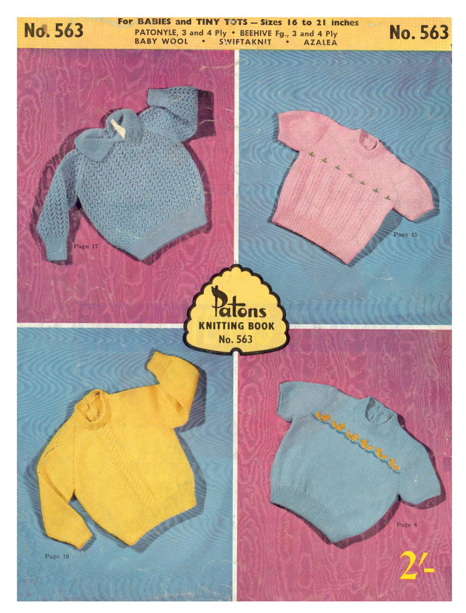 Patons 563 - Ten 50s Knitting Patterns for Jumpers for 