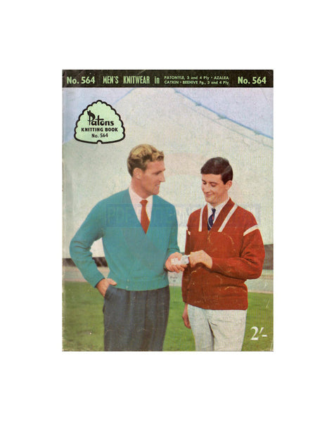 Patons 564 - 50s Knitting Patterns for Men's Pullovers Instant Download PDF 20 pages