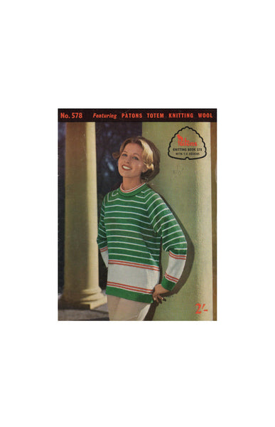 Patons 578 - 50s Knitting Patterns for Women's Sweaters and Cardigan Instant Download PDF 16 pages