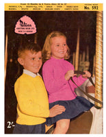 Patons 592 - 60s Knitting Patterns for Sweaters and Cardigans Boys And Girls From 18 Months to 6 Years Instant Download PDF 20 pages