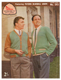 Patons 593 - 50s Knitting Patterns for Men's Sweaters and Cardigans Instant Download PDF 20 pages