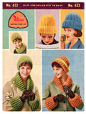 Patons 622 Hats and Collar Sets - Vintage 60s Crocheted and Knitted Hat and Collar Set Patterns - Instant Download PDF 20 pages