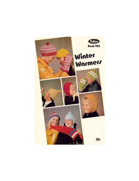Patons 942 Winter Warmers - Cap, Helmet, Mitts, Balaclava and Scarf Patterns - Instant Download PDF 20 pages