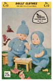 Patons Book No. C.13 - Vintage 60s - Knitting Patterns For Doll's Clothes Instant Download PDF 28 pages