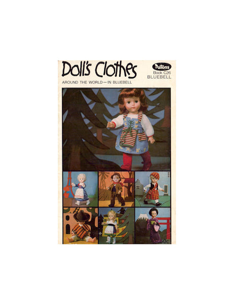 Patons C26 Doll's Clothes Around the World - Patterns for 15-17 inch/38-43 cm dolls, Instant Download PDF 20 pages
