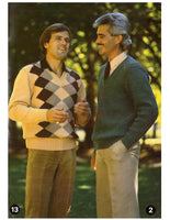 Patons Totem Bluebell Jet 594 - 70s Knitting Patterns for Men's Sweaters/Jumpers, Vests and Cardigans Instant Download PDF 32 pages