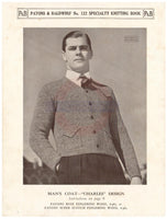 Patons & Baldwin's Knitting Book 122 - 40s Knitting Patterns for Men Instant Download PDF 20 pages