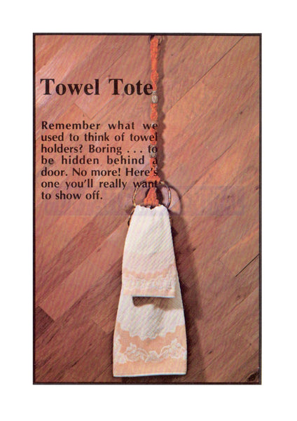 Vintage 70s Towel Tote Macrame Display Hanger Pattern Instant Download PDF 2 + 6 pages