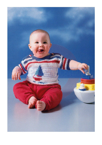 1980s Crocheted Baby's T-shirt 18 Months To 6 Instant Download PDF 2 pages
