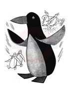 Vintage 50s Felted Penguin Soft Toy Pattern Instant Download PDF