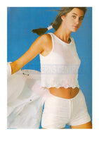 Retro 80s Sleeveless Knitted Summer Top in Fil d'Ecosse Bust Size 30-36 Instant Download PDF 2 pages