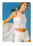 Retro 80s Sleeveless Knitted Summer Top in Fil d'Ecosse Bust Size 30-36 Instant Download PDF 2 pages