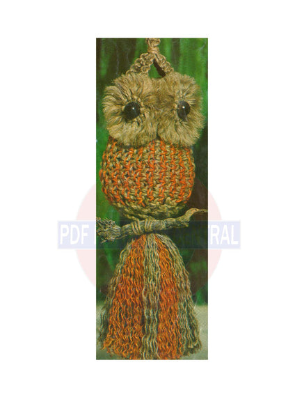 Vintage 70s Fat Poppa Macrame Owl Pattern Instant Download PDF 2 + 2 pages