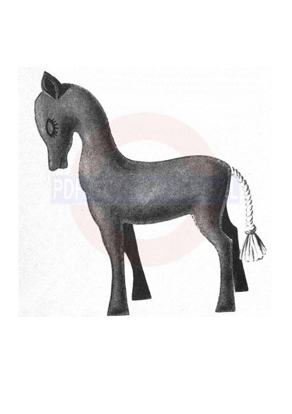 Vintage 50s Felted Toy Pony Pattern Instant Download PDF