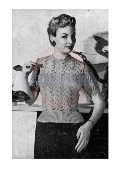 1950s Lacy Twin Set Bust Size 32-38, instant download PDF 4 pages