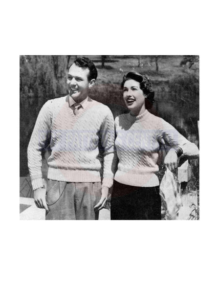 1950s Sports Sweater for Men and Women Bust Size 32-38, instant download PDF 3 pages