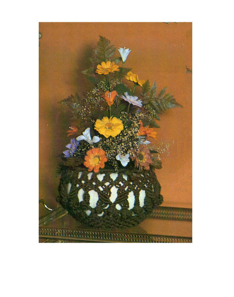 Vintage Macrame Pot Cover Pattern Instant Download PDF 2 + 2 pages