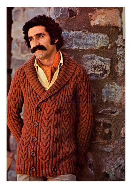 Vintage 70s Rib And Cable Jacket Pattern Instant Download PDF 2 pages plus 1 page with general info