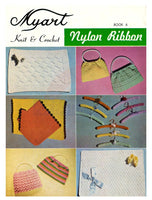 Myart Book 6 Knit & Crochet Nylon Ribbon - 60s Knitting and Crocheting Patterns - Instant Download PDF 16 pages