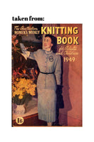 Vintage 1940s Contrast Trimmed Tunic Knitted Peplum Style Top Bust Size 32-34, instant download PDF 3 pages