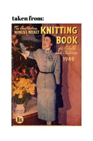 Vintage 1940s Sweater with Apron Front Knitted Sweater Bust Size 33-35, instant download PDF 3 pages