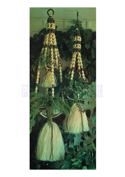 Vintage 70s "Touch of Color" Macrame Plant Hanger Pattern Instant Download PDF 3 + 1 pages