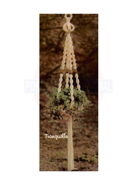 Vintage 70s Tranquille Macrame Plant Hanger Pattern Instant Download PDF 2 + 5 pages