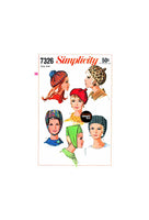 60s Lined, Beret-Style or Pillbox with Chin Strap Hat, One Size, Simplicity 7326, Vintage Sewing Pattern Reproduction
