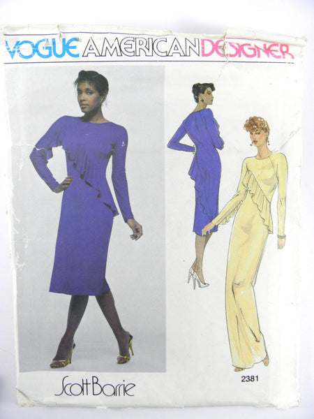 Vogue 2381 American Designer Scott Barrie A-Line Evening Dress with As –  Patterns Central