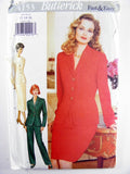 Butterick 4153 Semi-Fitted Top with Notched Collar, Straight Skirt and Pants, Uncut, Factory Folded Sewing Pattern Size 12-16