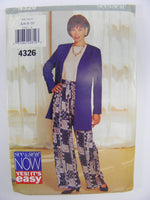 See and Sew 4326 Fitted Jacket, Loose Fitting Top and Straight Legged Pants, Factory Folded Sewing Pattern Size 6-10