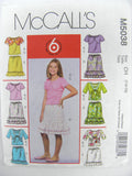 McCall's 5038 Girls' Shrugs, Tank Tops and Skirts in Six Styles, Uncut, Factory Folded Sewing Pattern Size 7-10